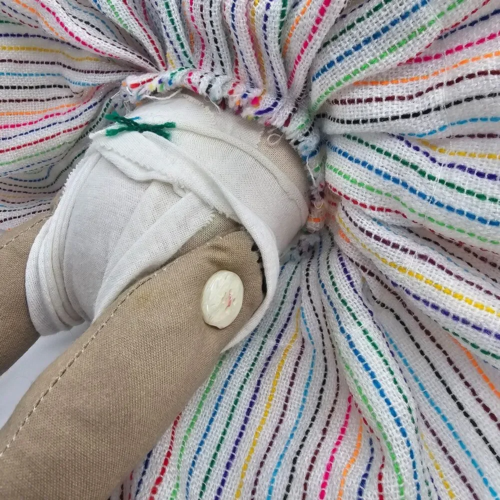 Handmade Mexican Maria Lele Rag Doll Folk Art Embroidered Cloth Doll 10